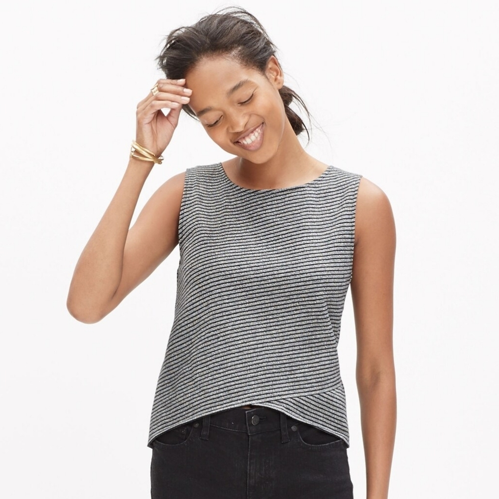 Madewell Striped Crossover Tank Top